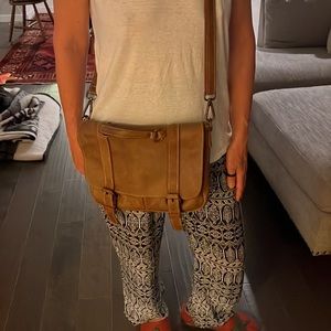 Roots leather bag